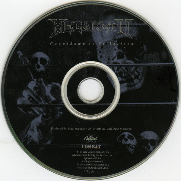 Megadeth - Countdown To Extinction (CD) | Excellent (EX)