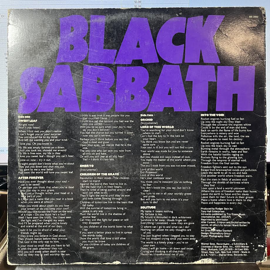 Black Sabbath - Master Of Reality (VINYL) | Good Plus (G+) Very Good (VG)