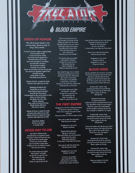 Skelator - Blood Empire (VINYL) | Near Mint+ (NM+) Near Mint (NM)