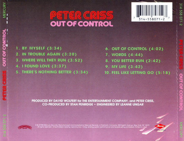 Out Of Control (CD) | Near Mint (NM) Near Mint (NM)