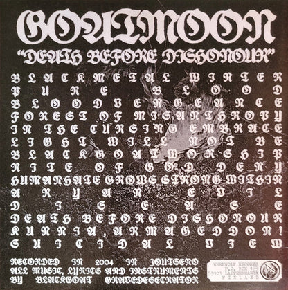 Goatmoon - Death Before Dishonour (VINYL) | Near Mint (NM or M-) Near Mint (NM)
