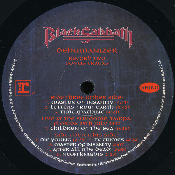 Black Sabbath - Dehumanizer (2xVINYL) | Near Mint (NM) Near Mint (NM)