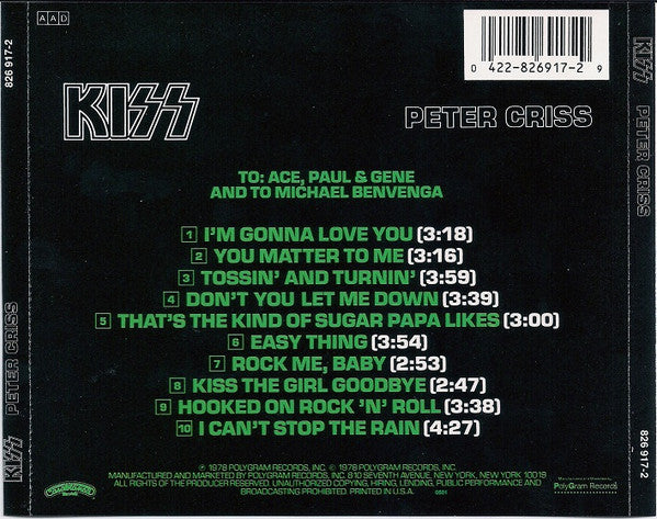 Kiss - Peter Criss (CD) | Near Mint (NM) Near Mint (NM)