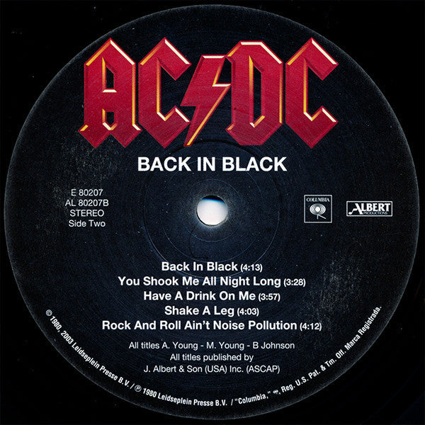 AC/DC - Back In Black (VINYL) | Near Mint (NM) Near Mint (NM)