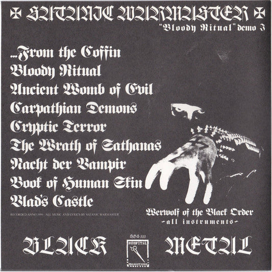 Satanic Warmaster - "Bloody Ritual" Demo I (7" VINYL) | Near Mint (NM) Near Mint (NM)