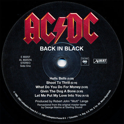 AC/DC - Back In Black (VINYL) | Near Mint (NM) Near Mint (NM)