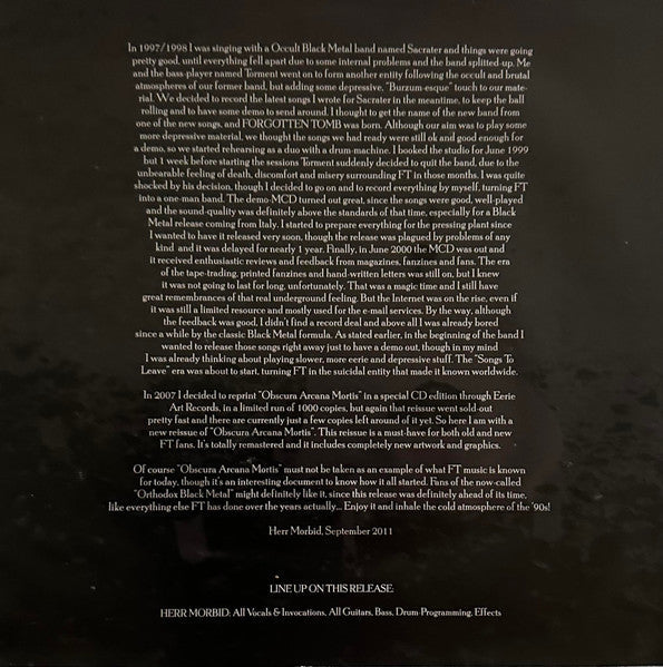 Obscura Arcana Mortis: The Demo Years (10" VINYL) | Near Mint (NM) Near Mint (NM)