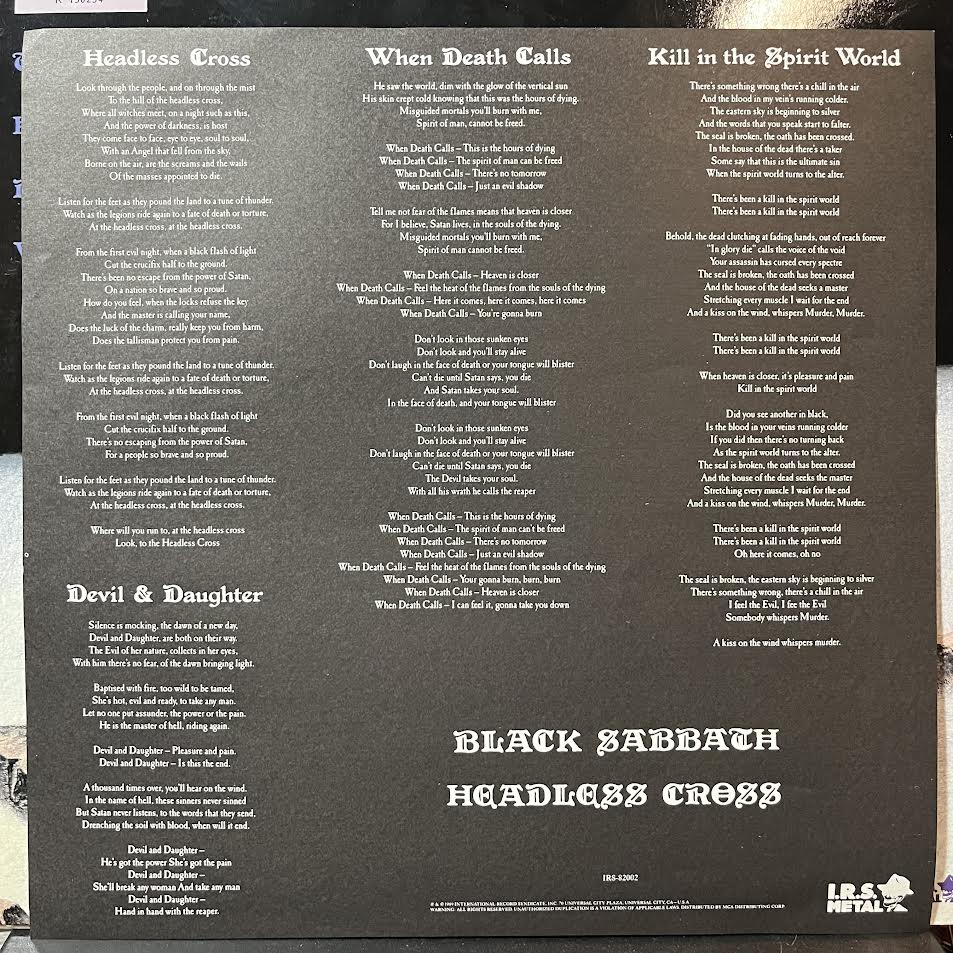 Black Sabbath - Headless Cross (VINYL) | Near Mint (NM or M-)