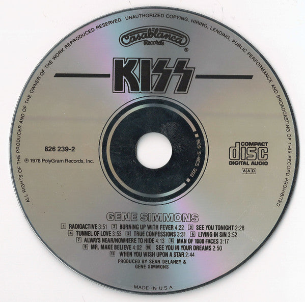 Kiss - Gene Simmons ( CD) | Near Mint (NM) Near Mint (NM)