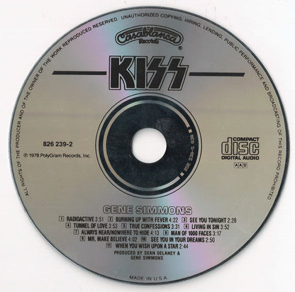 Kiss - Gene Simmons ( CD) | Near Mint (NM) Near Mint (NM)