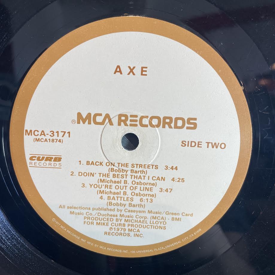 Axe - Axe (VINYL) | Very Good Plus (VG+) Very Good (VG)