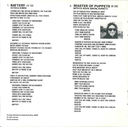 Metallica - Master Of Puppets (CD) | Very Good Plus (VG+)