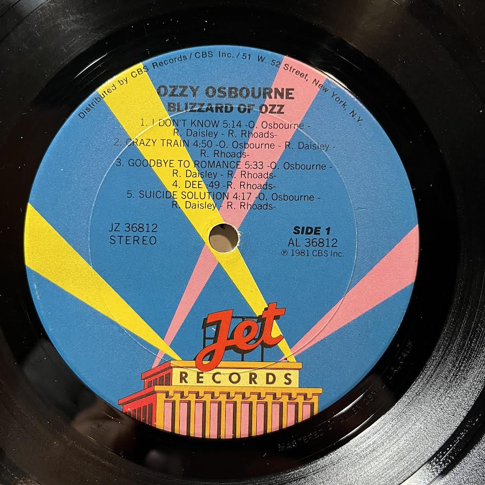 Ozzy Osbourne - Blizzard Of Ozz (VINYL) | Very Good Plus (VG+) Very Good (VG)