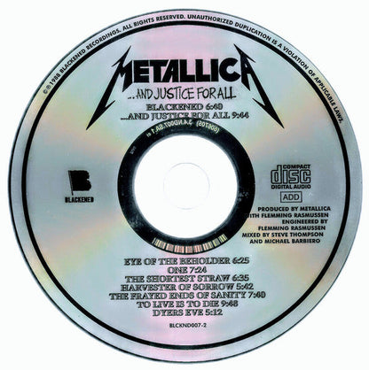 Metallica - ...And Justice For All (CD) | Very Good (VG) Very Good Plus (VG+)