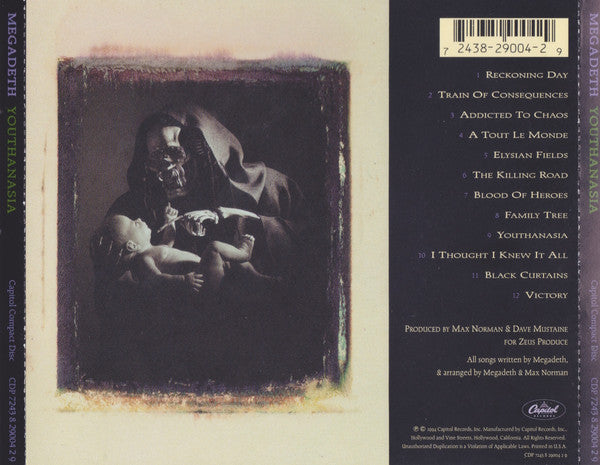 Megadeth - Youthanasia (CD) | Very Good Plus (VG+)