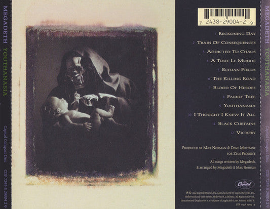 Megadeth - Youthanasia (CD) | Very Good Plus (VG+)