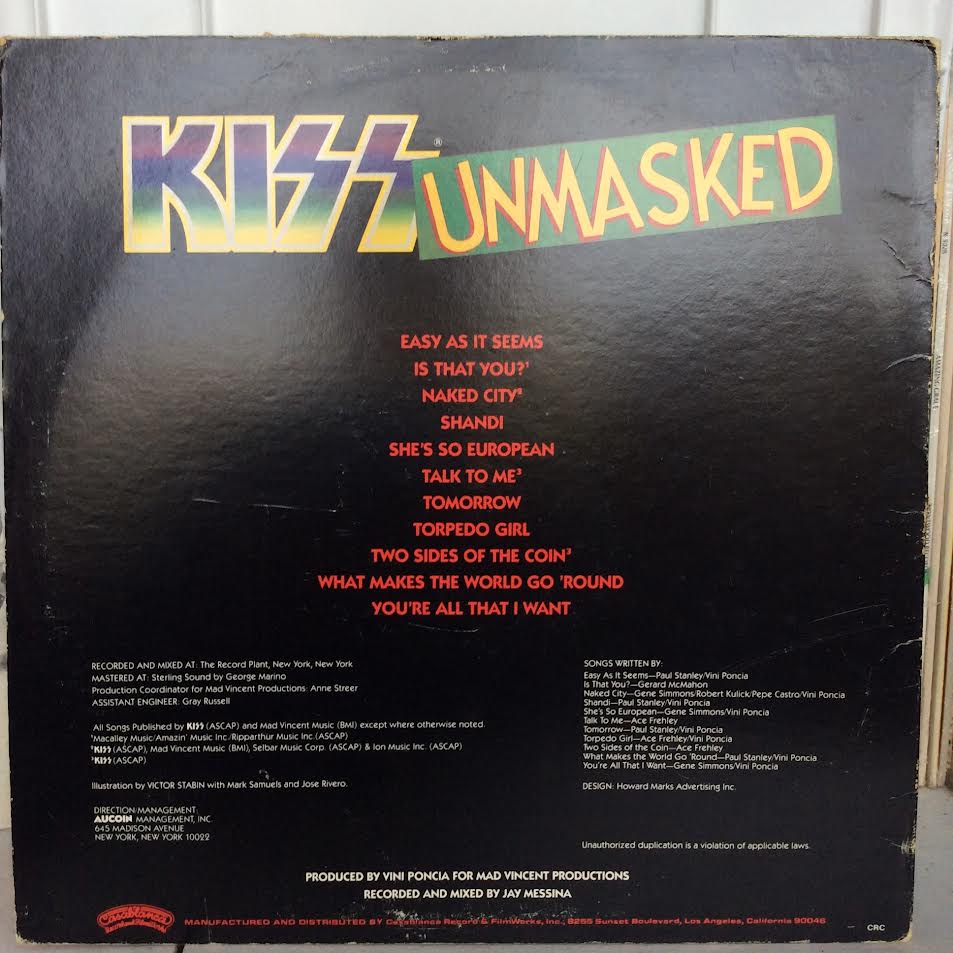 Kiss - Unmasked (VINYL) | Very Good (VG) Very Good (VG)
