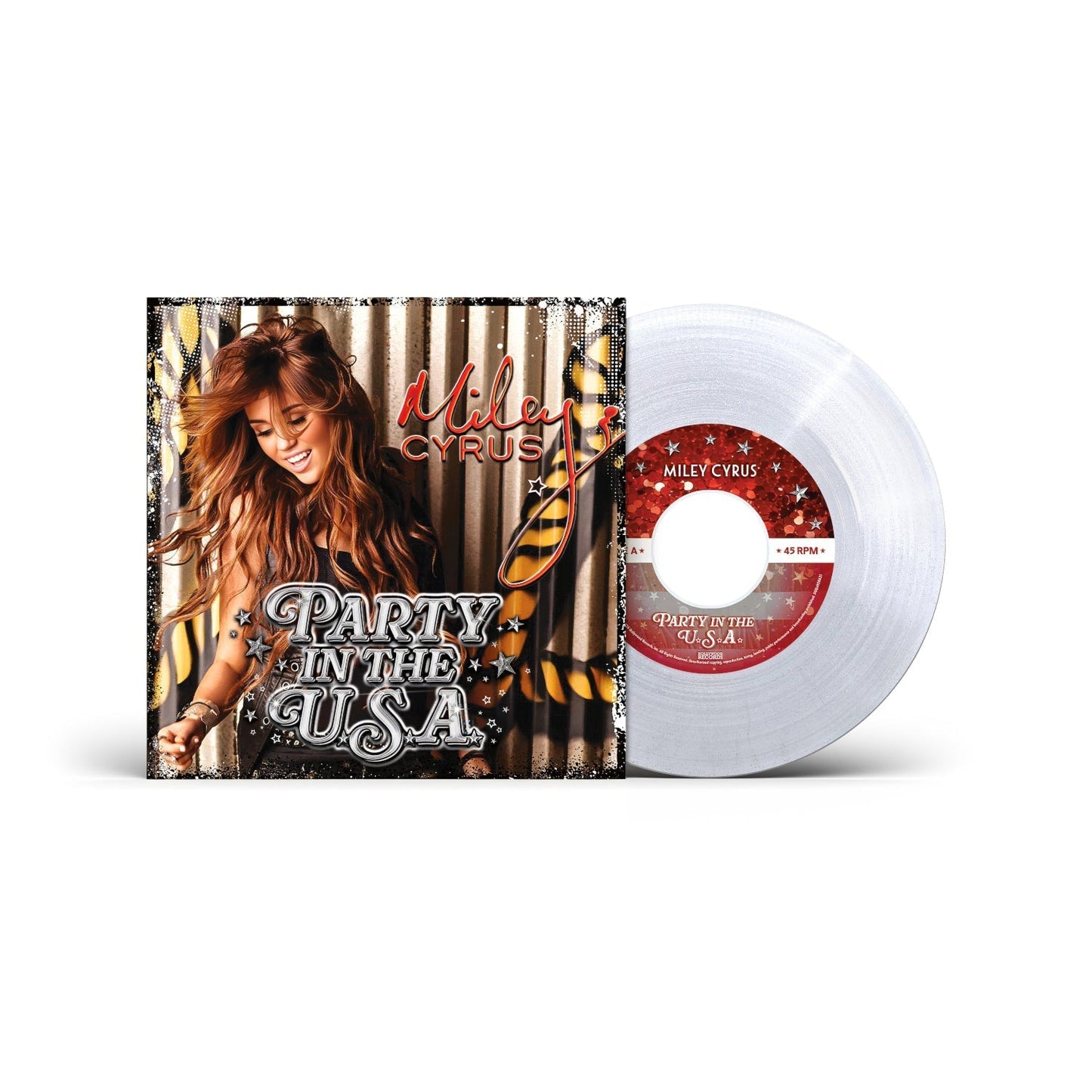 Miley Cyrus - (PRESALE 6/26/26) Party in the U.S.A. (CLEAR GLITTER 7" VINYL) | Mint (M) Mint (M)