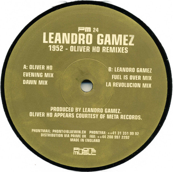 Leandro Gamez - 1952 (Oliver Ho Remixes) | Very Good Plus (VG+) Generic