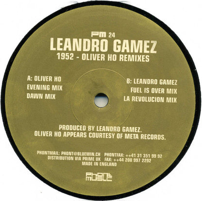 Leandro Gamez - 1952 (Oliver Ho Remixes) | Very Good Plus (VG+) Generic