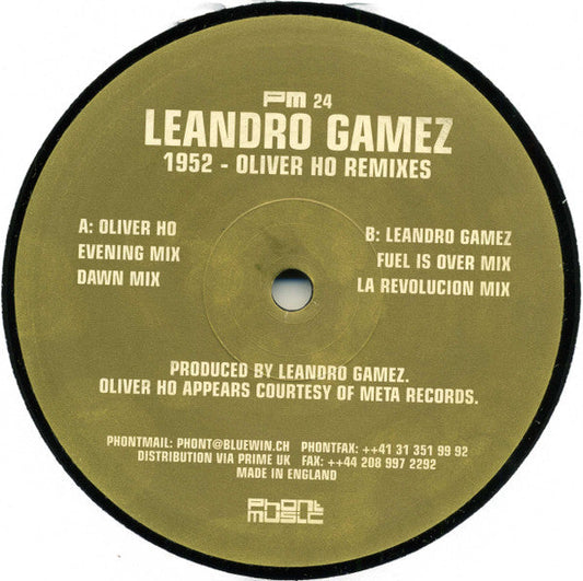Leandro Gamez - 1952 (Oliver Ho Remixes) | Very Good Plus (VG+) Generic