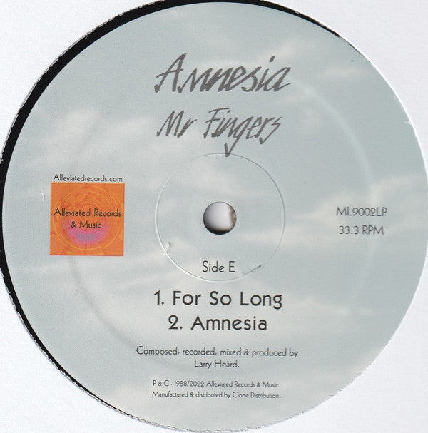 Mr. Fingers Amnesia Alleviated Records 3x12", Album, RE, RM Mint (M) Very Good Plus (VG+)