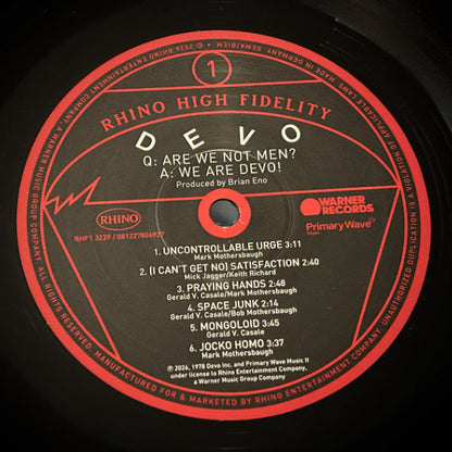 Devo - Are We Not Men? A: We Are Devo! (Hi-Fidelity VINYL) |