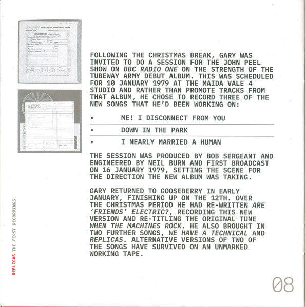 Replicas (The First Recordings)(CD) | Mint (M) Mint (M)