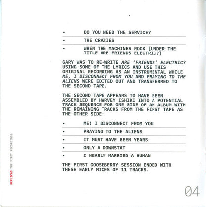 Replicas (The First Recordings)(CD) | Mint (M) Mint (M)