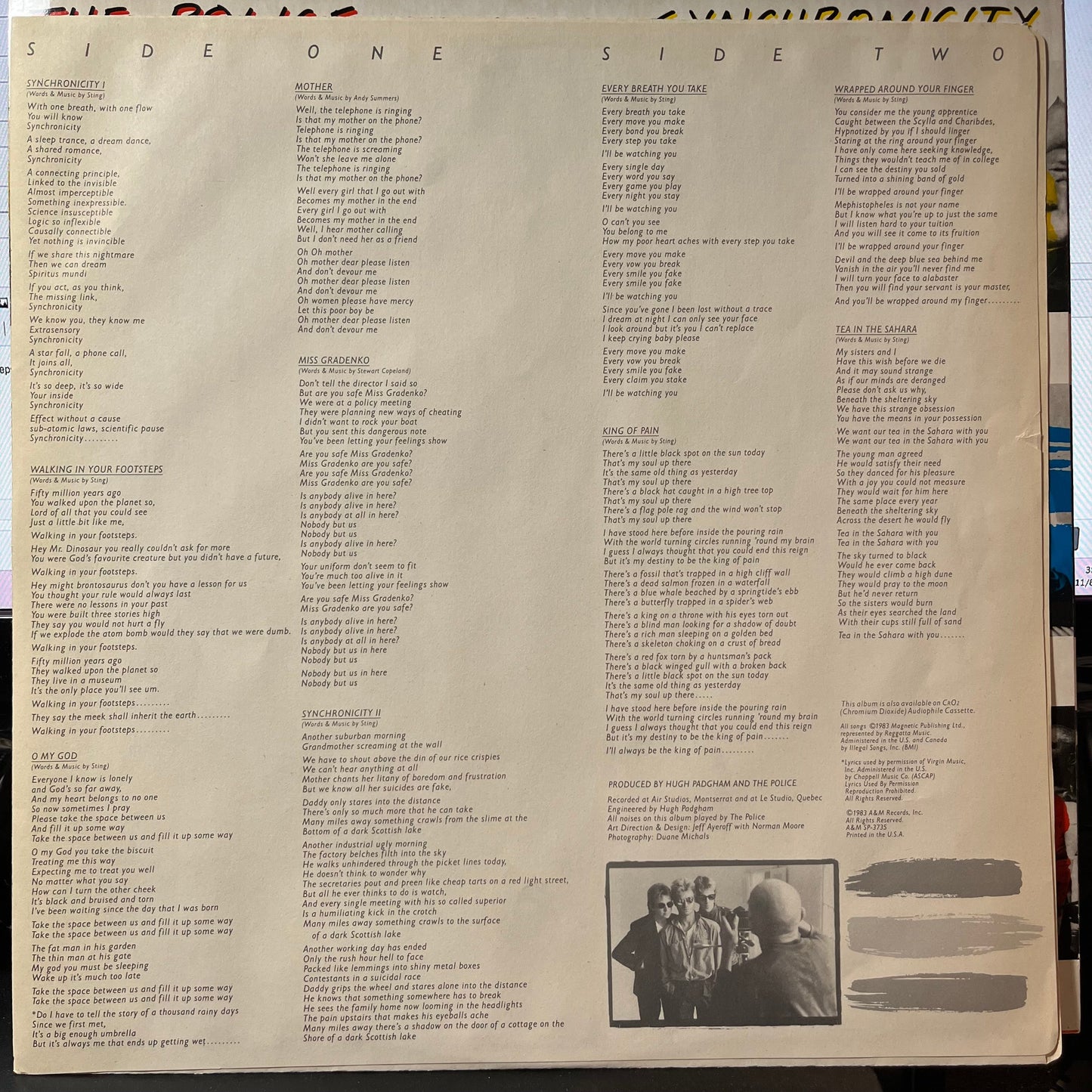 The Police - Synchronicity (VINYL) | Excellent+ (EX+)