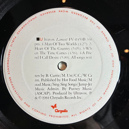 Ultravox - Lament (VINYL) | Excellent+ (EX+) Excellent (EX)