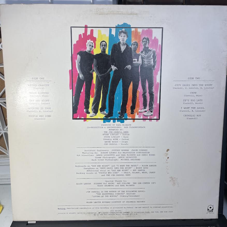 The Jim Carroll Band - Catholic Boy (VINYL) | Excellent+ (EX+) Excellent (EX)