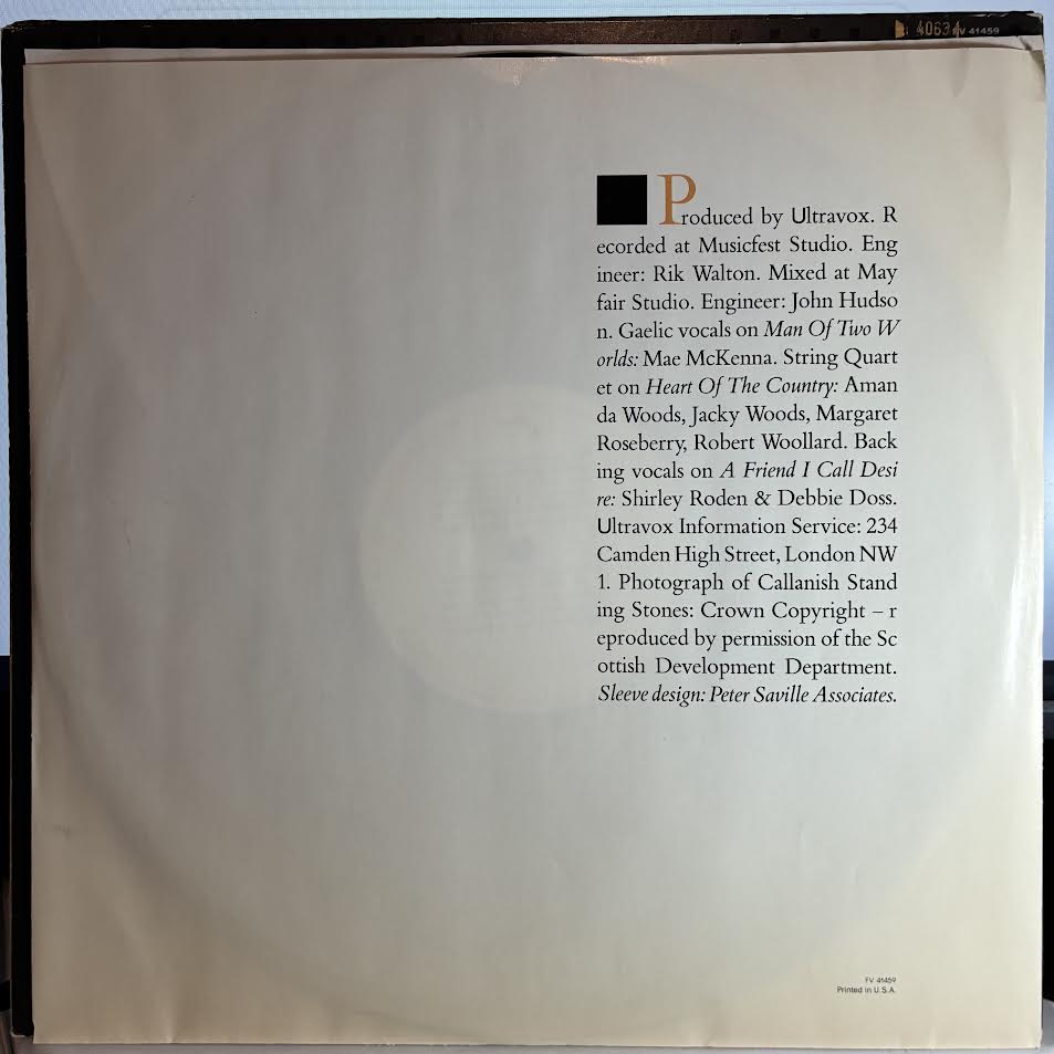 Ultravox - Lament (VINYL) | Excellent+ (EX+) Excellent (EX)