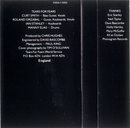 Tears For Fears - Songs From The Big Chair (CASS) | Excellent (EX) Excellent (EX)
