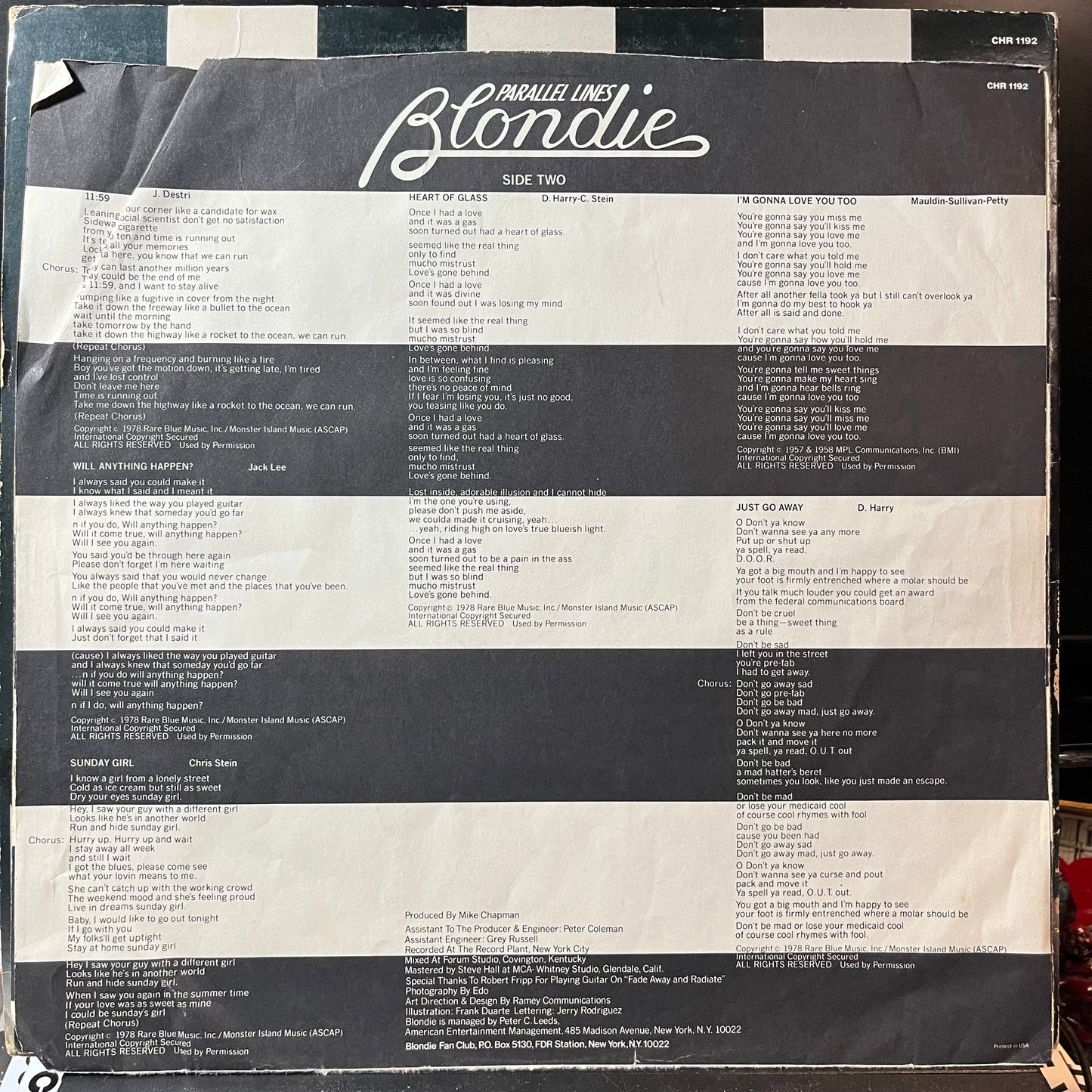 Blondie - Parallel Lines (VINYL) | Excellent (EX) Excellent (EX)