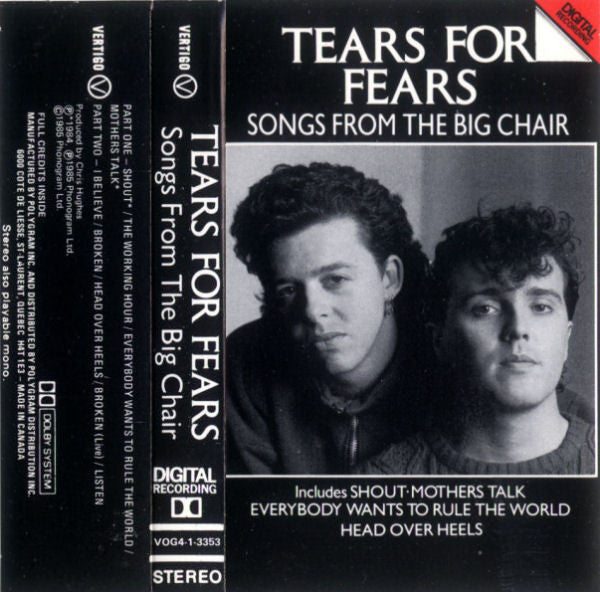 Tears For Fears - Songs From The Big Chair (CASS) | Excellent (EX) Excellent (EX)