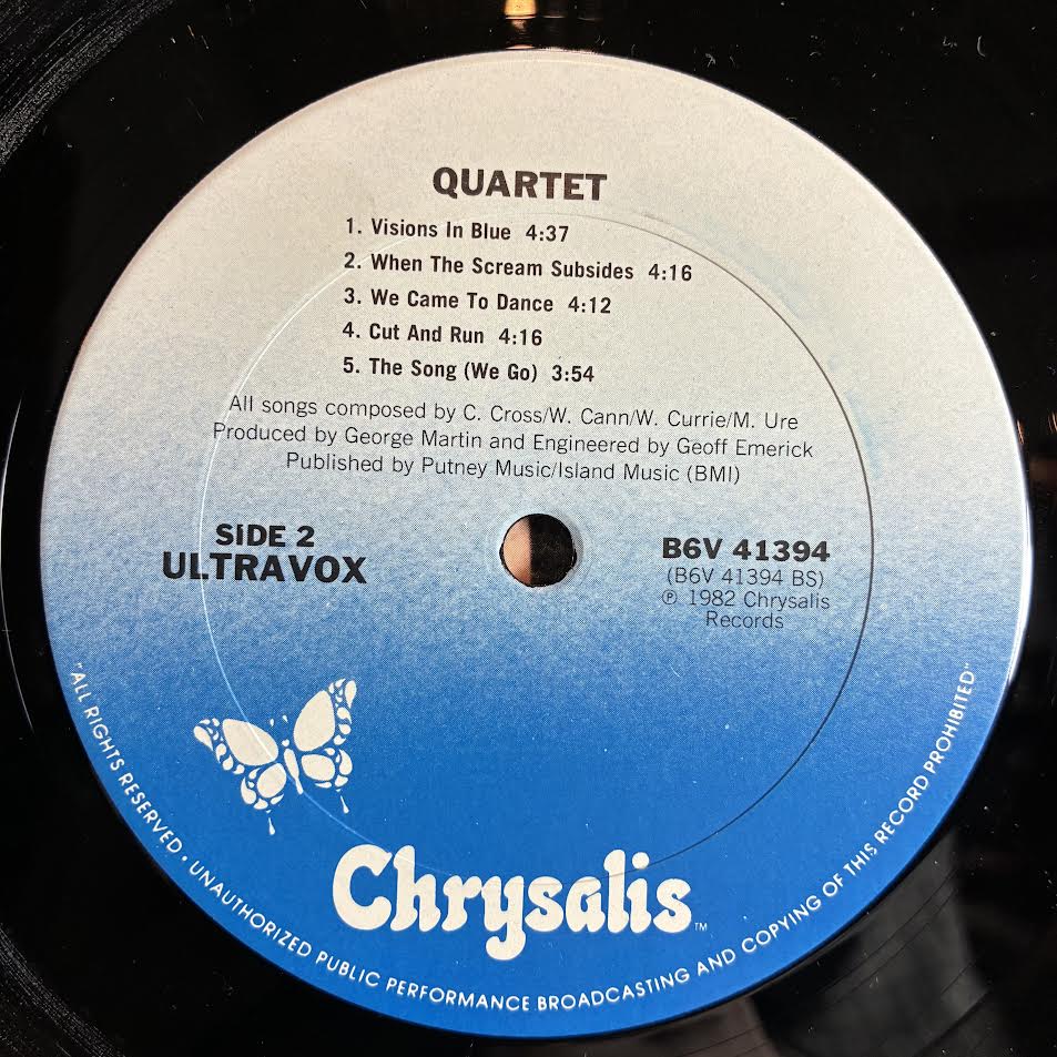 Ultravox - Quartet (VINYL) | Near Mint (NM or M-) Very Good Plus (VG+)