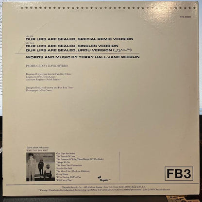 Fun Boy Three - Our Lips Are Sealed (Special Remix Version) (12" VINYL) | Near Mint (NM) Excellent+ (EX+)