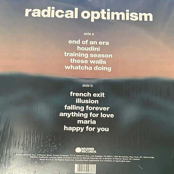 Dua Lipa - Radical Optimism (CLEAR VINYL) | Mint (M) Mint (M)