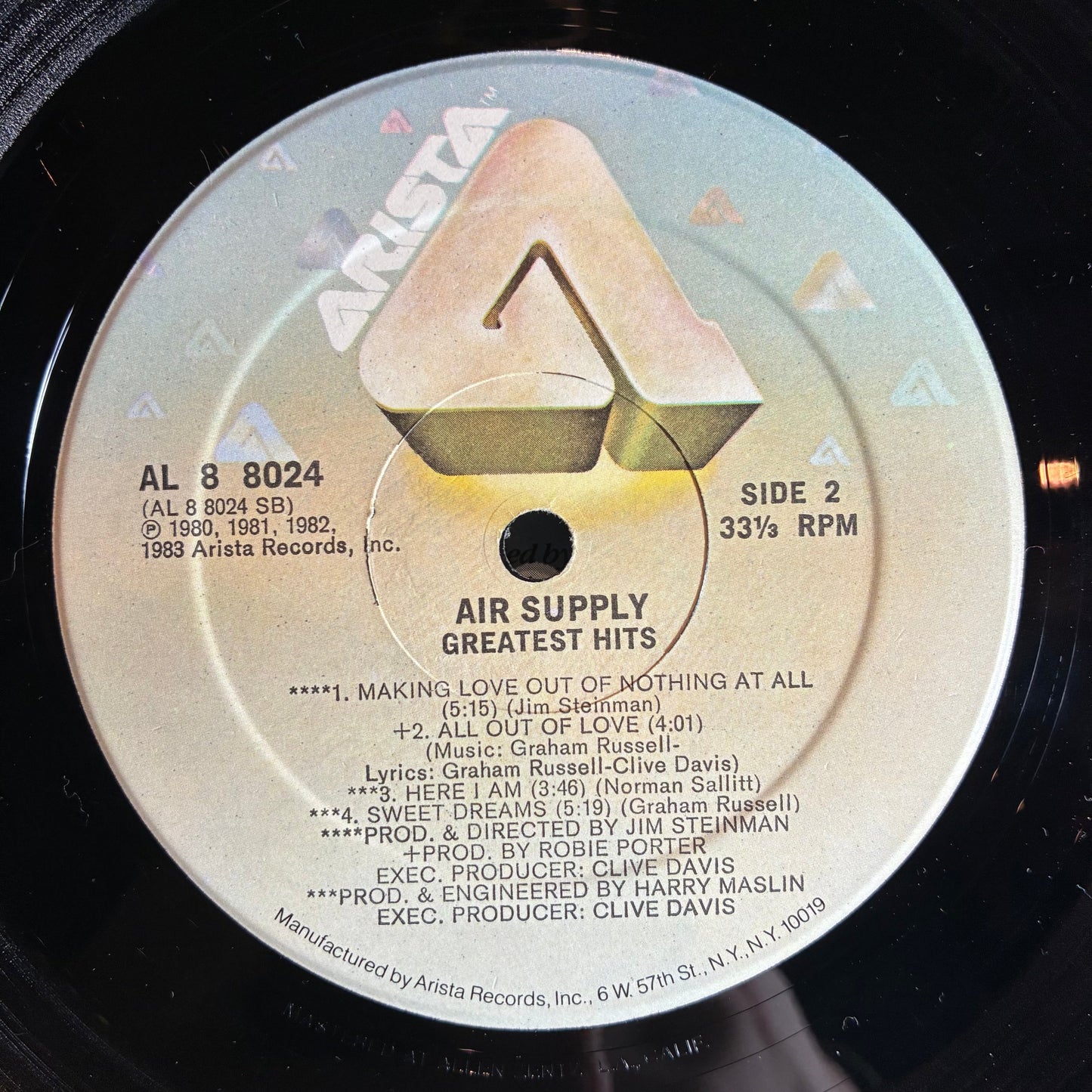 Air Supply - Greatest Hits (VINYL) | Excellent+ (EX+)