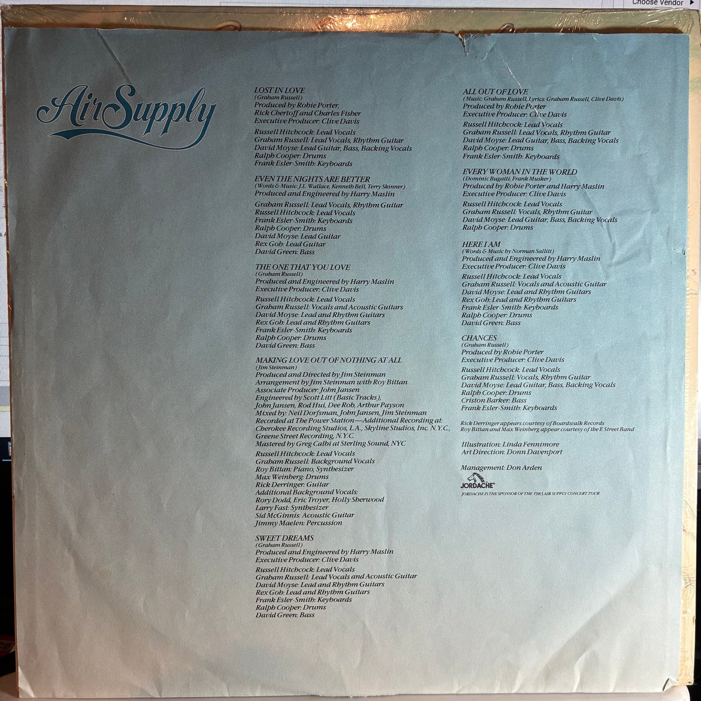 Air Supply - Greatest Hits (VINYL) | Excellent+ (EX+)