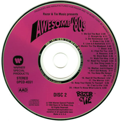 Various - Awesome '80s (2xCD) | Excellent+ (EX+) Excellent+ (EX+)
