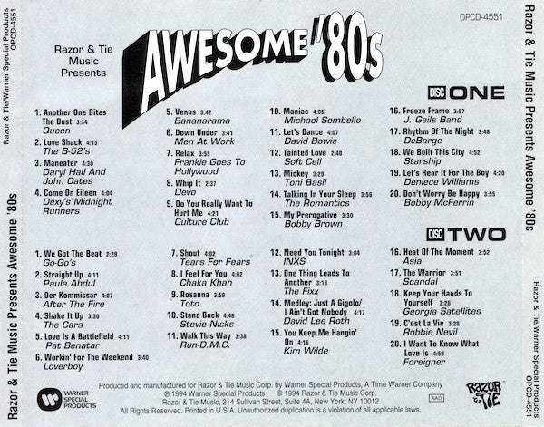 Various - Awesome '80s (2xCD) | Excellent+ (EX+) Excellent+ (EX+)