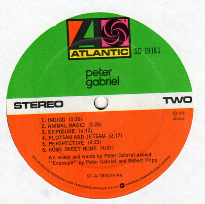 Peter Gabriel - Peter Gabriel (VINYL) | Excellent+ (EX+) Excellent+ (EX+)