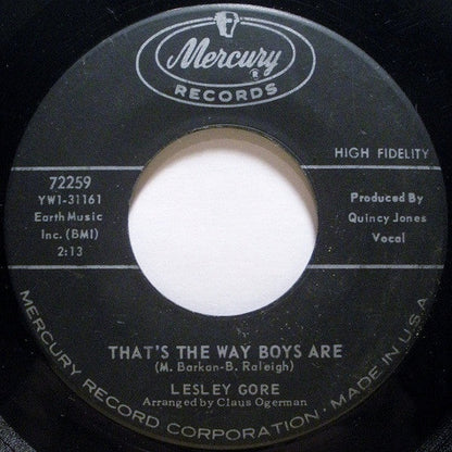 Lesley Gore - That's The Way Boys Are (7" VINYL) | Excellent (EX) Near Mint (NM)