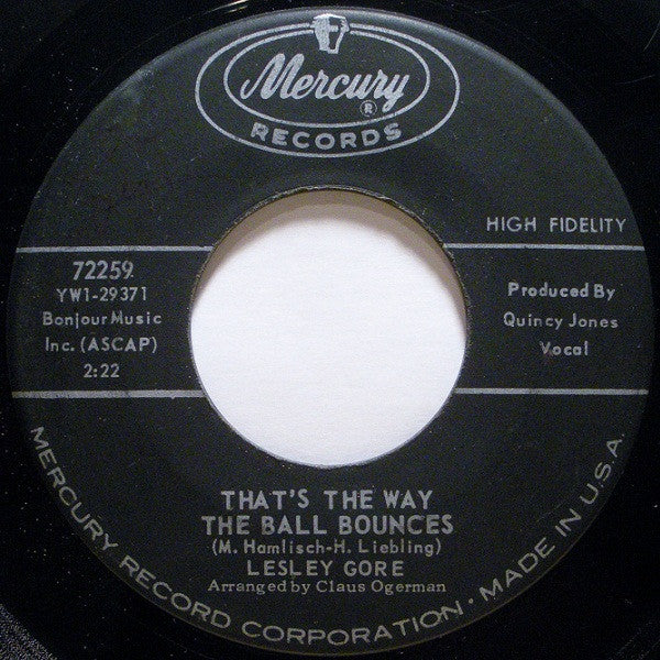 Lesley Gore - That's The Way Boys Are (7" VINYL) | Excellent (EX) Near Mint (NM)