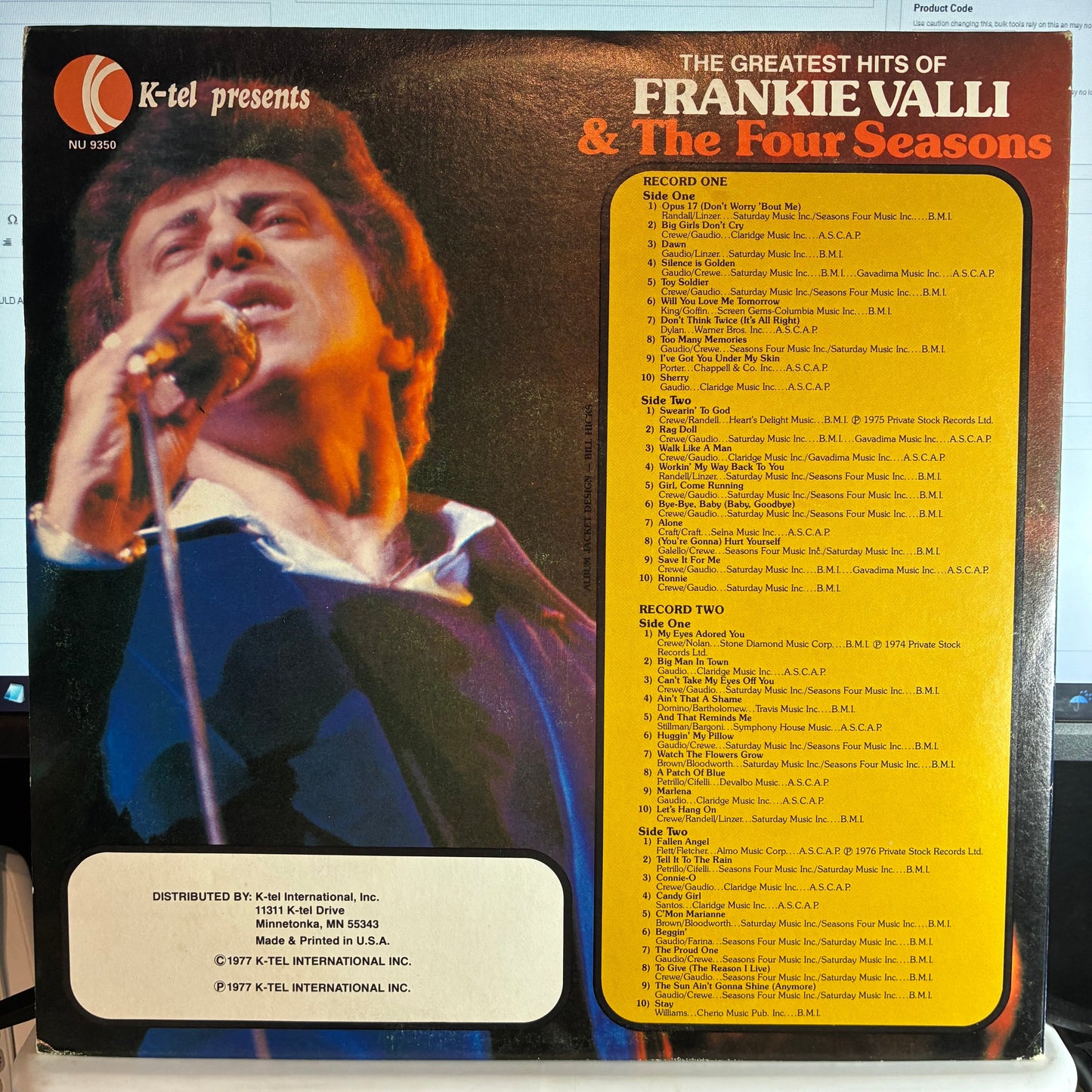 THE FOUR SEASONS - The Greatest Hits Of Frankie Valli & The Four Seasons (2xVINYL) | Excellent (EX) Excellent (EX)
