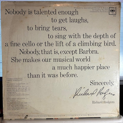 Barbra Streisand - Simply Streisand (VINYL) | Excellent (EX) Excellent (EX)