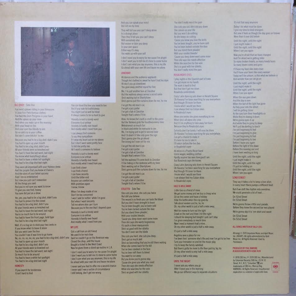 Billy Joel - 52nd Street (VINYL) | Near Mint- (NM-) Near Mint- (NM-)