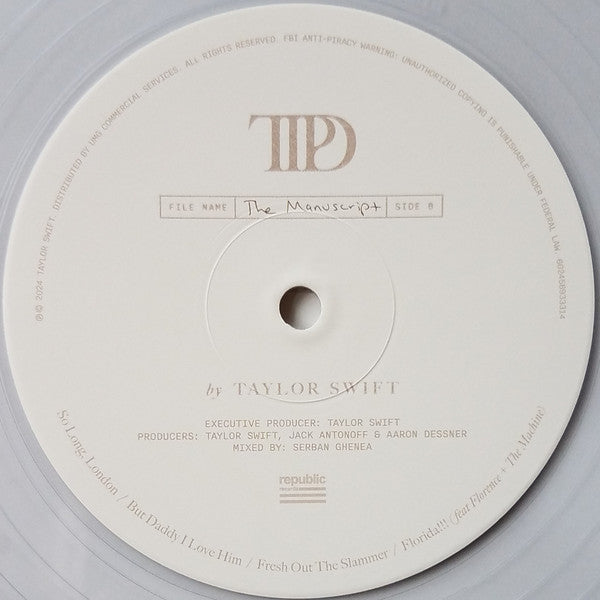 Taylor Swift - The Tortured Poets Department (2X LP) *Phantom Clear* | Near Mint (NM) Near Mint (NM)